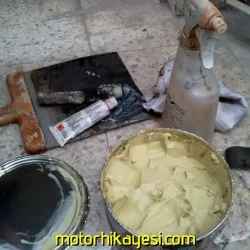 motosiklet depo göçük çizik tamir macunla doldurma