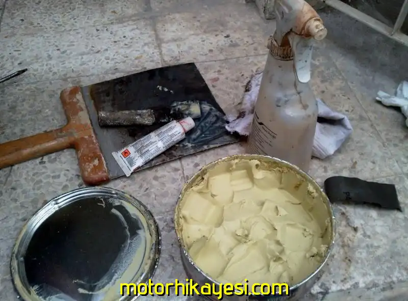 mototamir_ 1 motosiklet depo göçük çizik tamir macunla doldurma