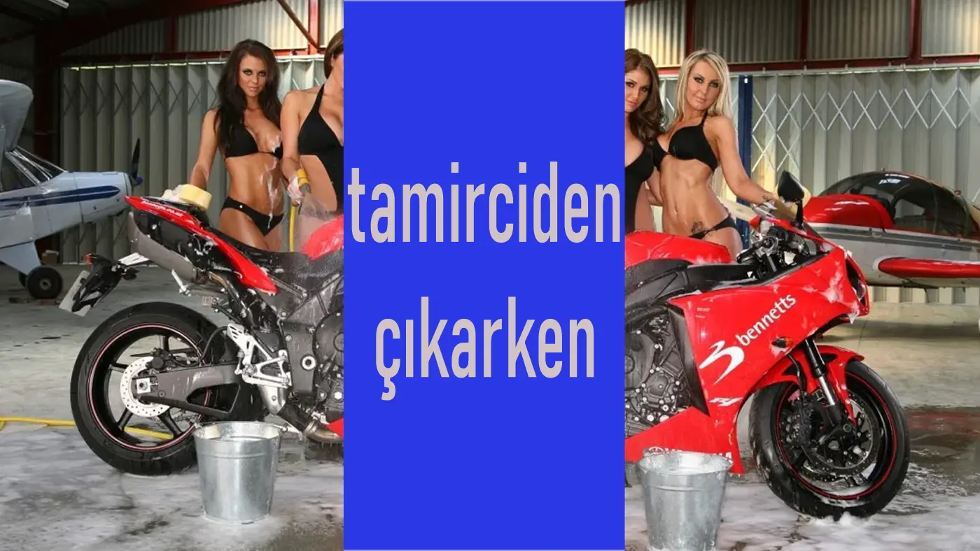 motosiklet yıkayan kızlar