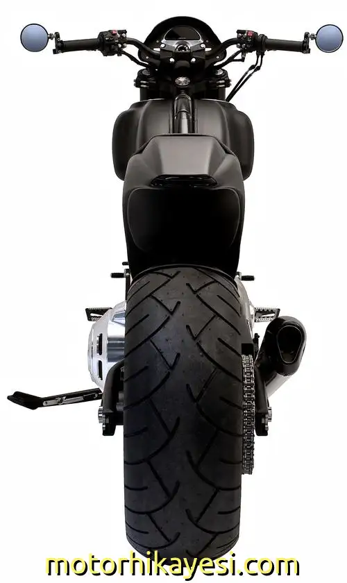 Arch custom motosiklet siyah arkadan