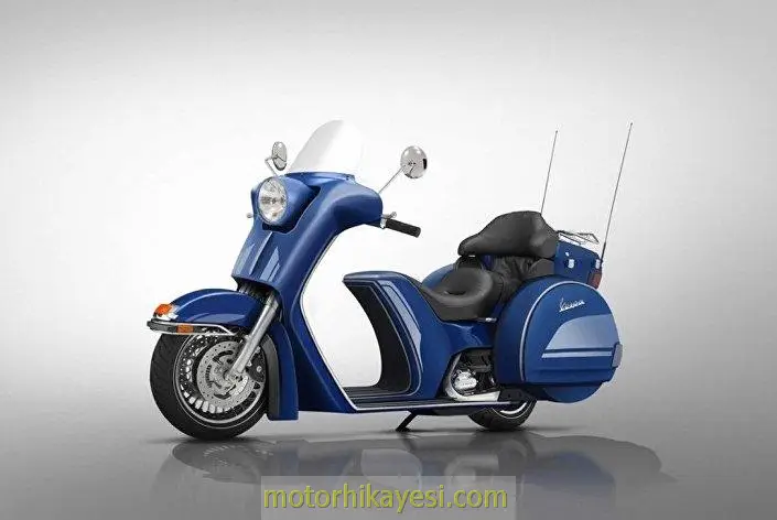 Vespa-Davidson 1 vespa, deneysel tasarımlar, mavi, çantalı