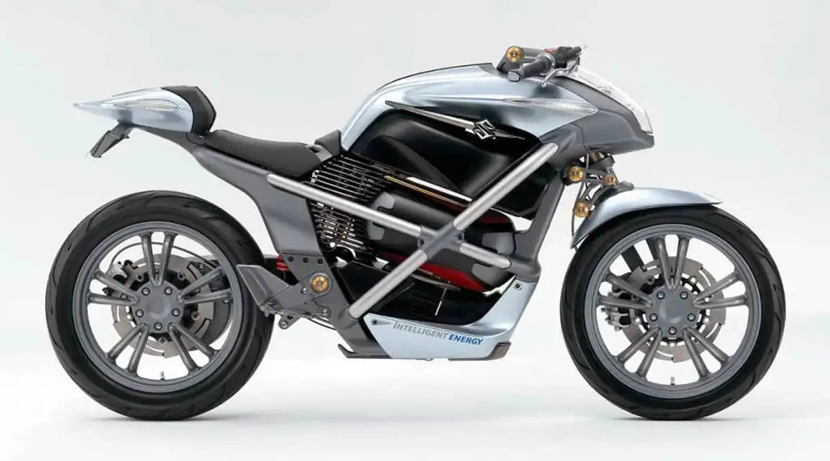 Suzuki Crosscage, gri, sağ profil, hidrojenli motosiklet