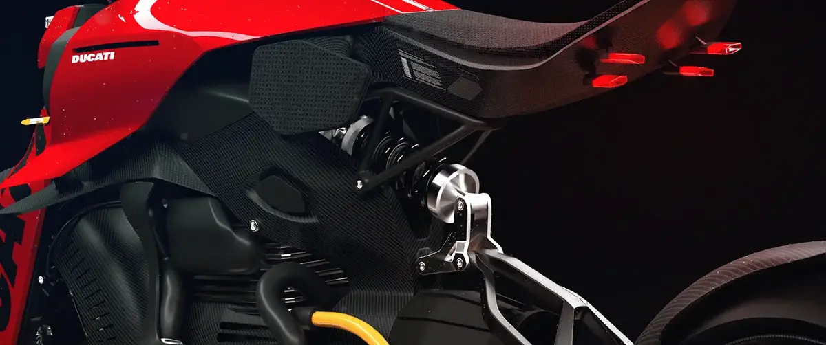 Ducati Ghost, sol yan kuyruk sele ayrıntılı çekim
