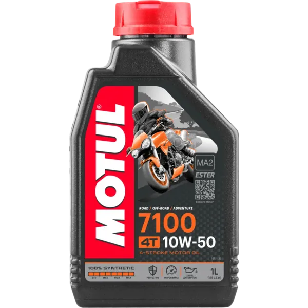 MOTUL 7100 motosiklet motor yağı 4T-10W-50 turuncu tam sentetik