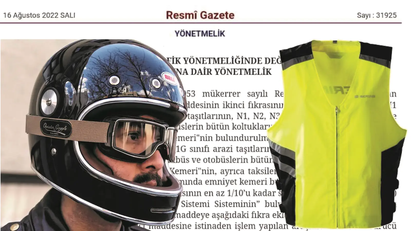 Reflektif kıyafet Resmi Gazete tebliğ Ağustos 2022 kapak görseli
