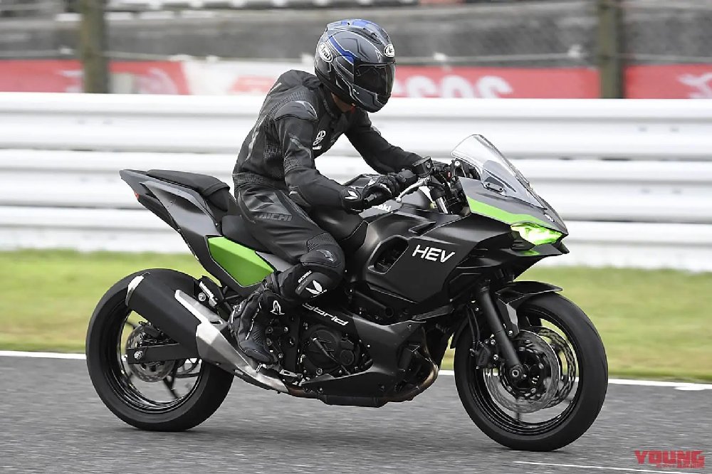 Kawasaki HEV elektrikli spor motosiklet, siyah, sağ yandan görünüm